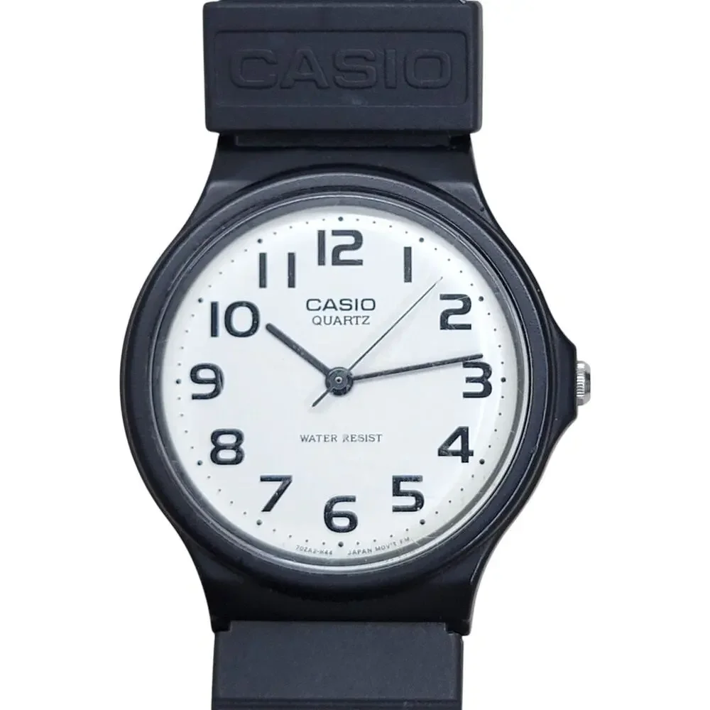Casio MQ-24 MQ24-7B Classic Unisex Analog Quartz Watch White Dial Black Resin